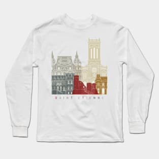 Saint Etienne skyline poster Long Sleeve T-Shirt